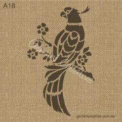 Parrot stencil. Laser cut, reusable stencil, perfect for decorating walls, fabric or painted furniture.
