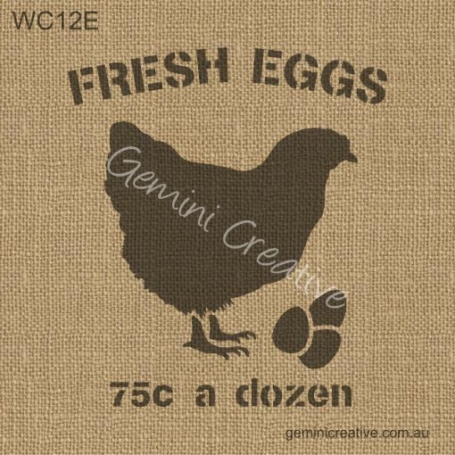 Fresh Eggs Stencil