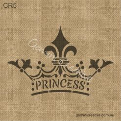 Princess crown stencil, made in Australia by Gemini Creative